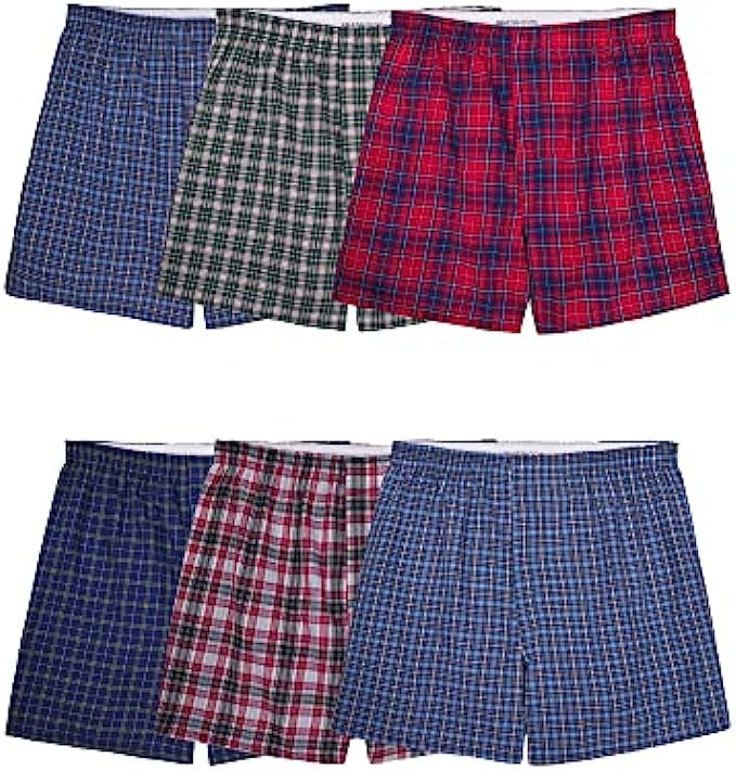 Fruit of the Loom Men&#039;s Tag-Free Boxer Shorts (Knit &amp; Woven)