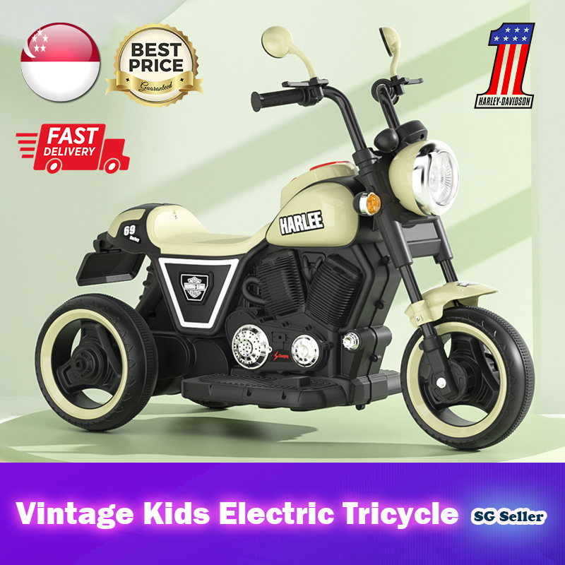 【SG Ready Stock】Vintage Mini Harley Kid&#039;s Electric Tricycle★8 Colours Availble!▶FREE INSTALLATION◀Children Ride-on Toy