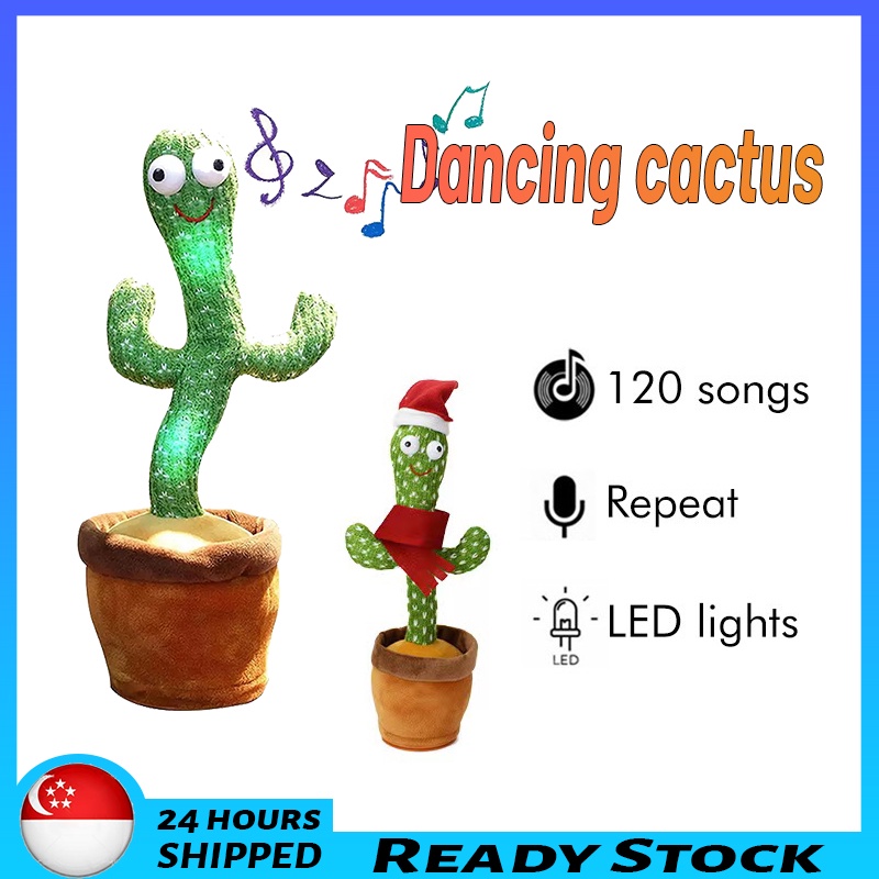 ?? [READY STOCK] Dancing Cactus Dencing Cactus Cactus Plush Toy Talk Dancing Toy Song Plush Early Childhood Christmas