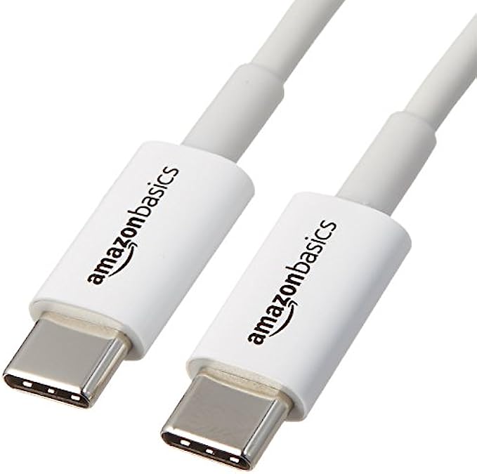 Amazon Basics USB Type-C to USB Type-C 2.0 Charger Cable - 6-Foot, White