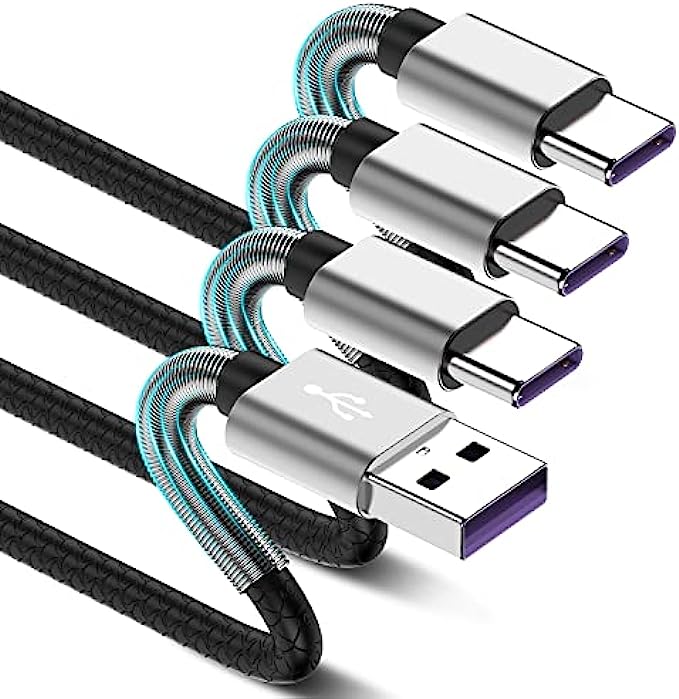 [3Pack 6ft]Compatible with Samsung Galaxy S9 S10 S8 Plus Charger Cord(3A Fast Charging), TPE USB C Type Charger Cable,USB A to Type C Replacement for Samsung A32/A12/A10e/A20/A51/Note 20/9/8,LG K51