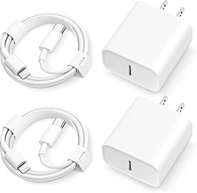 iPhone 11 12 13 Super Fast Charger【Apple MFi Certified】[2-Pack] 20W Rapid USB C Wall Charger Block PD Adapter with 6FT Fast Charging Cable Compatible with iPhone 13/12/11 Pro Max,Mini,Pro/XR/iPad
