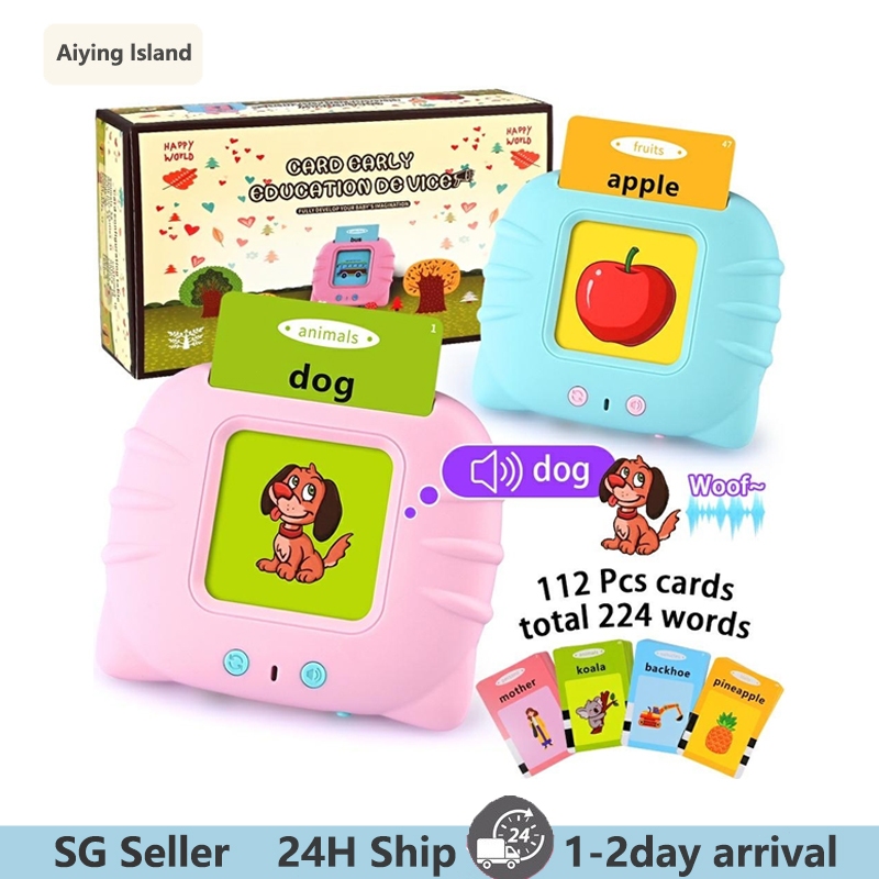 【SG】Talking Flash Cards English Early Educational Learning Montessori Cognitive Toy (2-6+ Years)